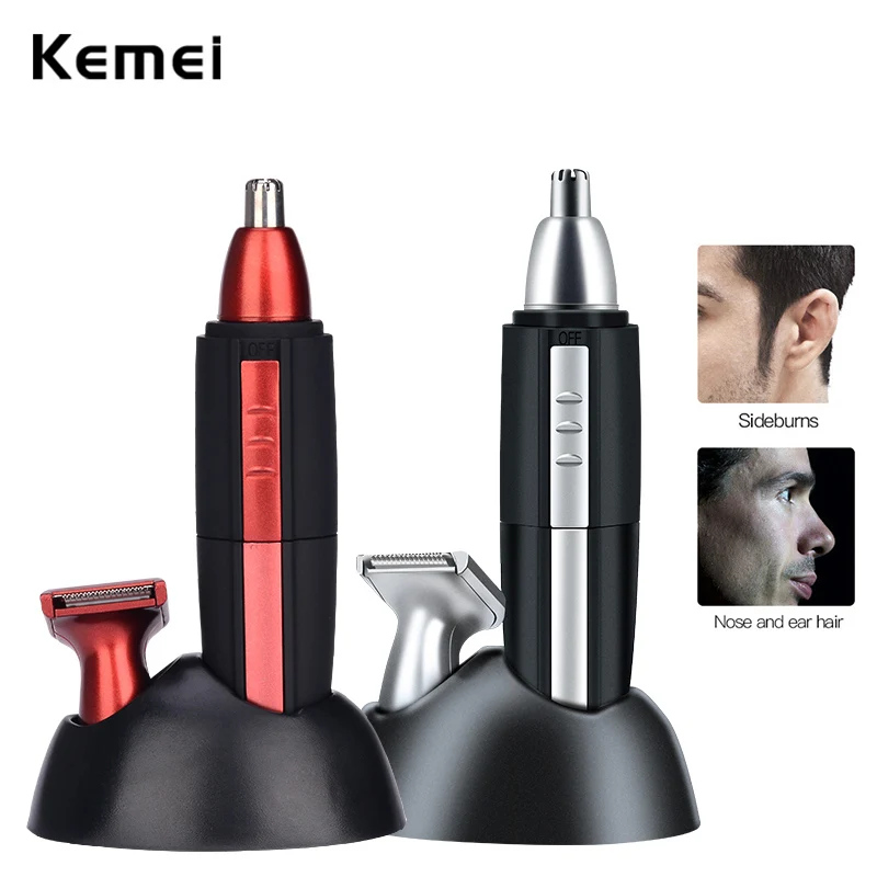 2 in 1 Battery Operated Portable Nose Ear Hair Trimmer Waterproof Men's