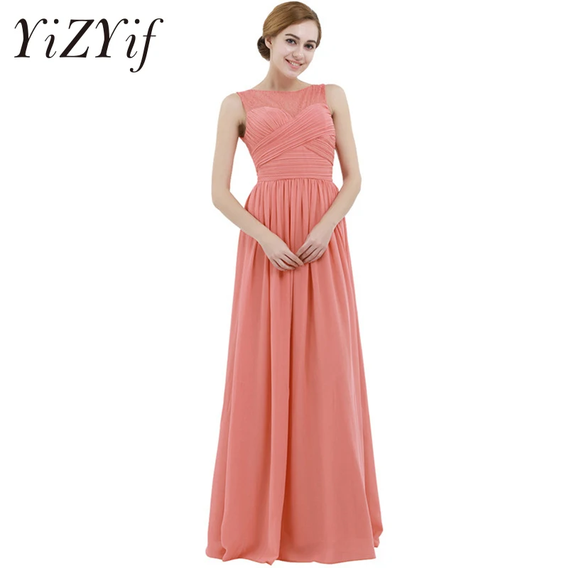

YiZYiF Female Women Ladies Summer Chiffon Floral Lace Bridesmaid Wedding Party Formal Occasion Evening Tulle Floor Length Dress