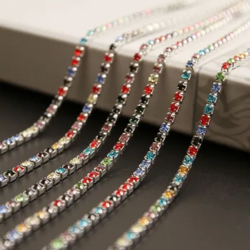 

Clear Crystal intensive Glass rhinestone DIY silver Density Trim Strass colour mixture Crystal Chains accessories