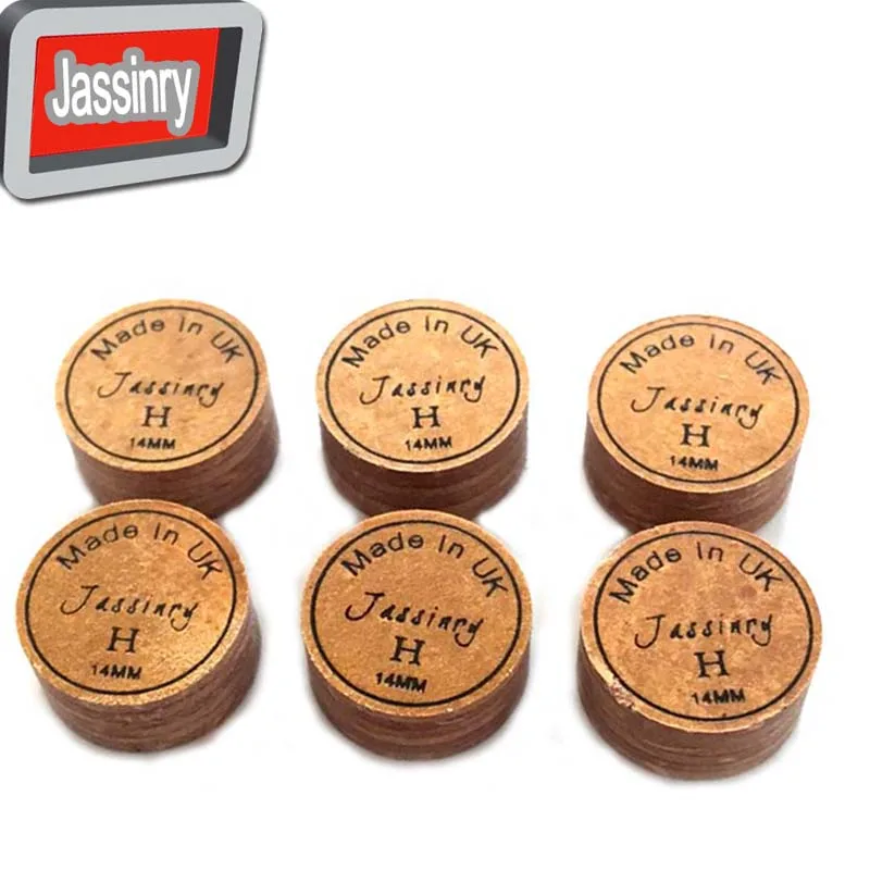 

free shipping 50pcs/lot Jassinry Brown 14mm Pool Billiards cue tips in H 6layers pigskin cue stick tips Billiard accessories