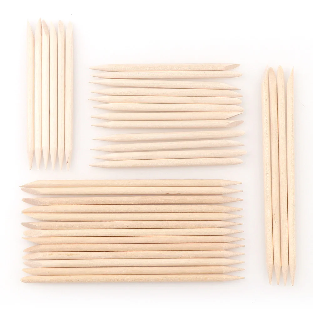 50 Pcs 8cm/11cm Nail Art Design Orange Wood Stick Cuticle Pusher Remover Manicure Pedicure Care Tool