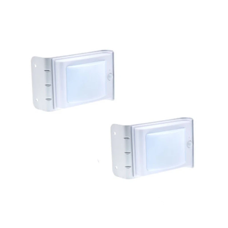 NFLC-4pcs Solar Sensitive Motion Sensor 16 LEDs Outdoor Light Home Security Silver