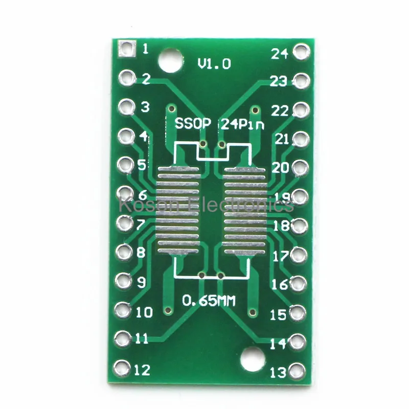 Плата Pinboard SOP24 SSOP24 TSSOP24 к DIP24 PCB SMD DIP Адаптерная плата с шагом 0 65 1 27 мм 10 шт.|pinboard| |