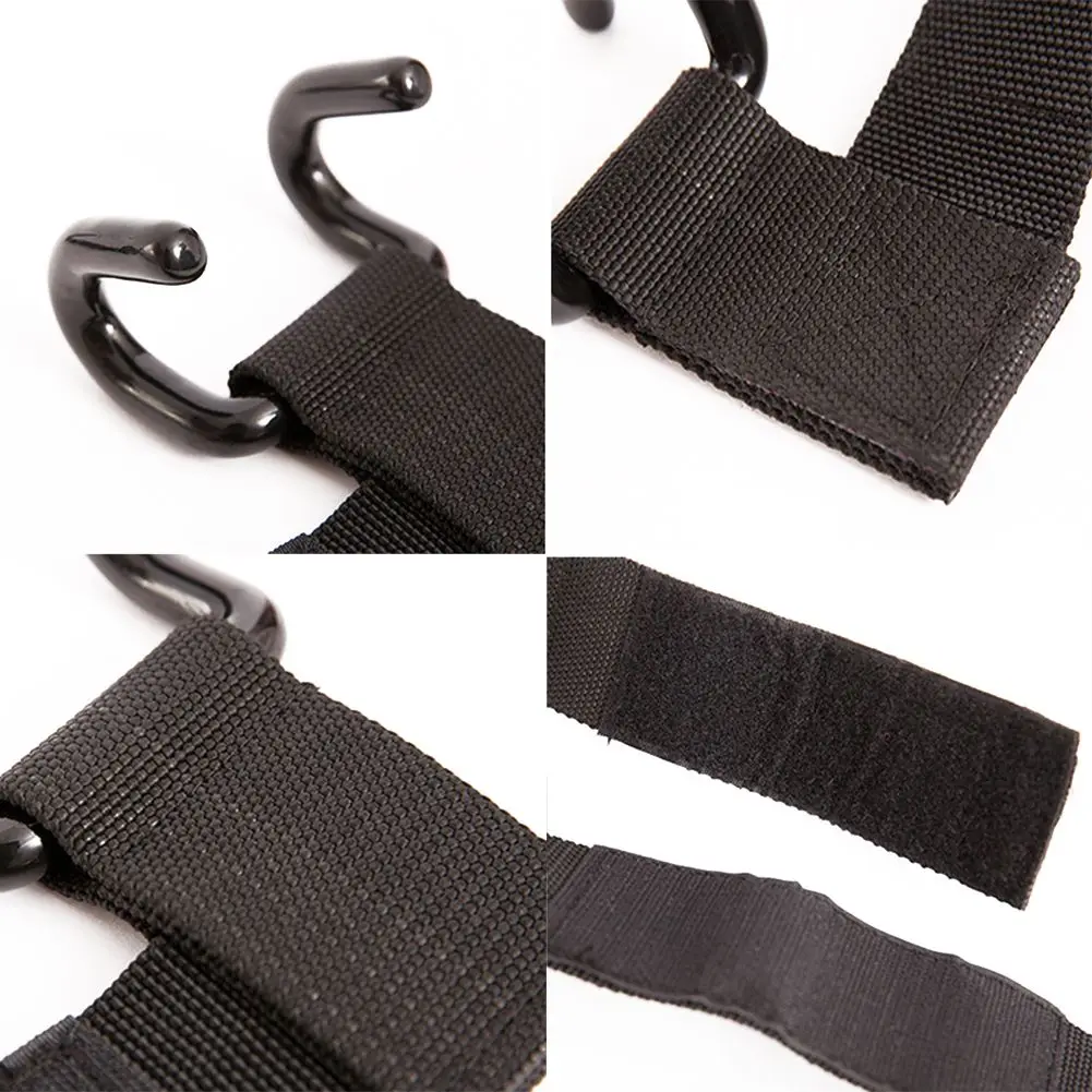 Adjustable Weight Lifting Steel Hook Grips Fitness Gym Wrist Wraps Strength Training Straps Support