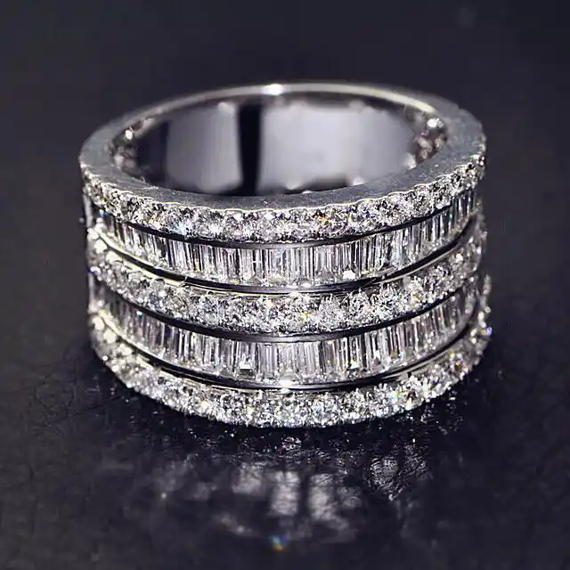 Bague De Luxe Femme Petite Pierre Zircon 925 Bijoux De Mariage En Argent Promesse Bagues De Fiançailles Pour Les Femmes 2019 Cadeaux De Saint Valentin