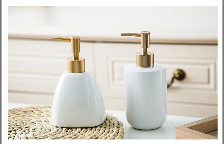 Ceramic bottles washing hand lotion shampoo bottles bathroom accessories set soap dispenser toothbrush