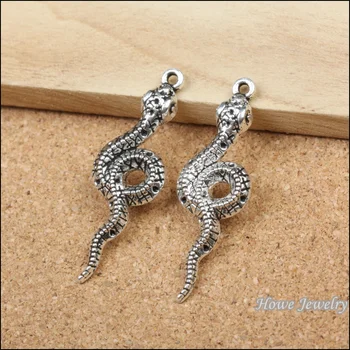 

40pcs chram vintage snake Pendant Tibetan silver Zinc Alloy Fit European Bracelet & Necklace DIY Metal Jewelry Findings