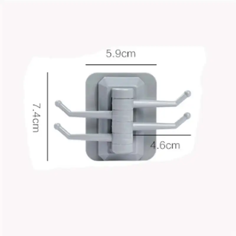 

Rotary 4-Hook kitchen bathroom wall rack towel rack without screw and trackless Hook Cast Iron Vintage Wall Black 19mar19