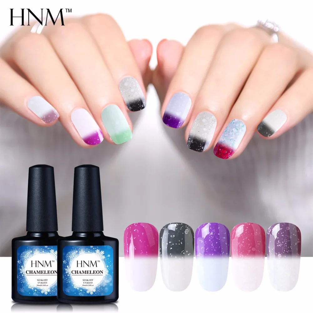 

HNM Nail Gel 10ML UV Thermo Gel Polish Snowy Thermal Color Change Gel Nail Polish Semi Permanent Hybrid Varnish Lucky Lacquer