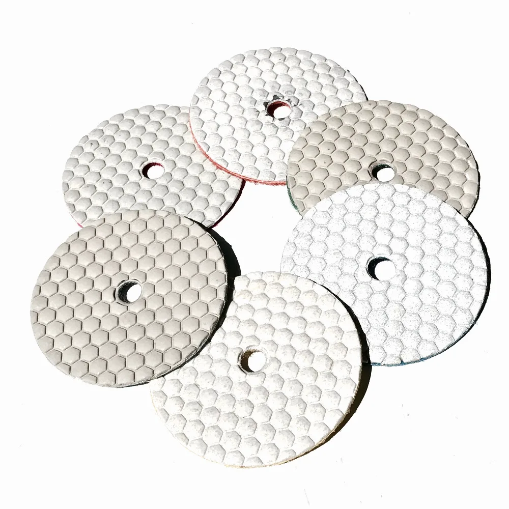 

Free shipping 6PCS/SET 100mm 0# 1# 2# 3# 4# 5# 100mm diamond masonry self adhere dry polishing pads for whole process polishing