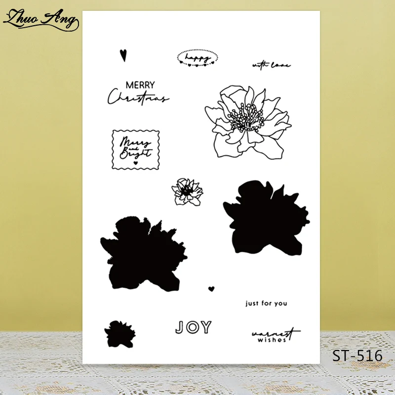 

ZhuoAng Wish you happy Clear Stamp/Seal for DIY Scrapbooking/Photo Album Decorative Card Making Clear Stamps