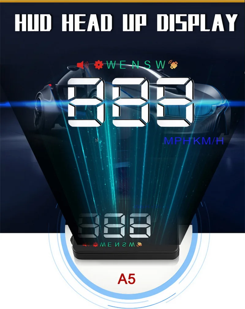 HUD ÷ 3.5 ġ GPS     ӵ  km/h MPH ڵ   ÷ A5
