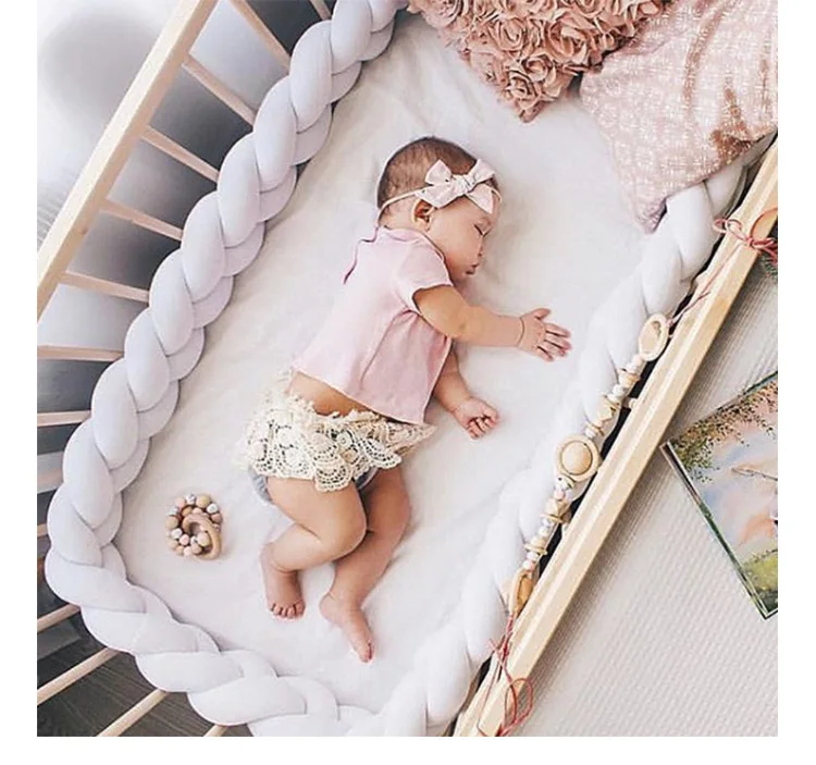 1 шт. 1 м Детские ручной работы Nodic узел новорожденный кровать бампер длинный завязанный тесьма подушка для детской кроватки бампер узел детская кроватка декор комнаты