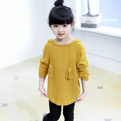 Модный простой свитер с капюшоном свитера для девочек детский пуловер свитер пуловер для мальчиков осенне-зимняя одежда для маленьких девочек детское пальто - Цвет: 3