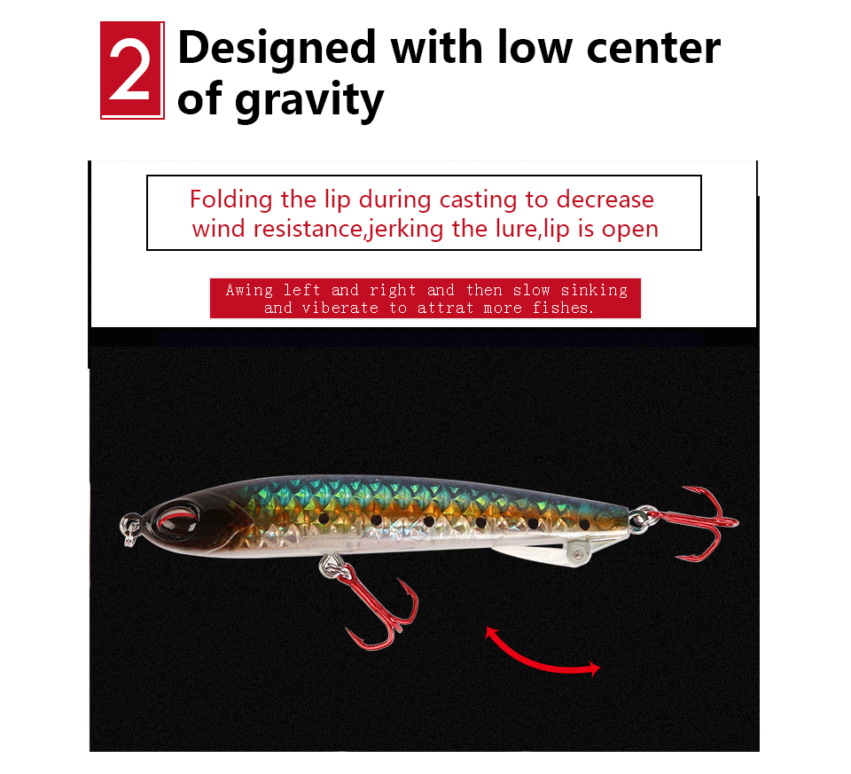 Kingdom Fishing Lure pencil Minnow Baits 8.5cm11g 7cm7g Fishing Tackle VMC Hooks Hard Bait model 4511 (1)