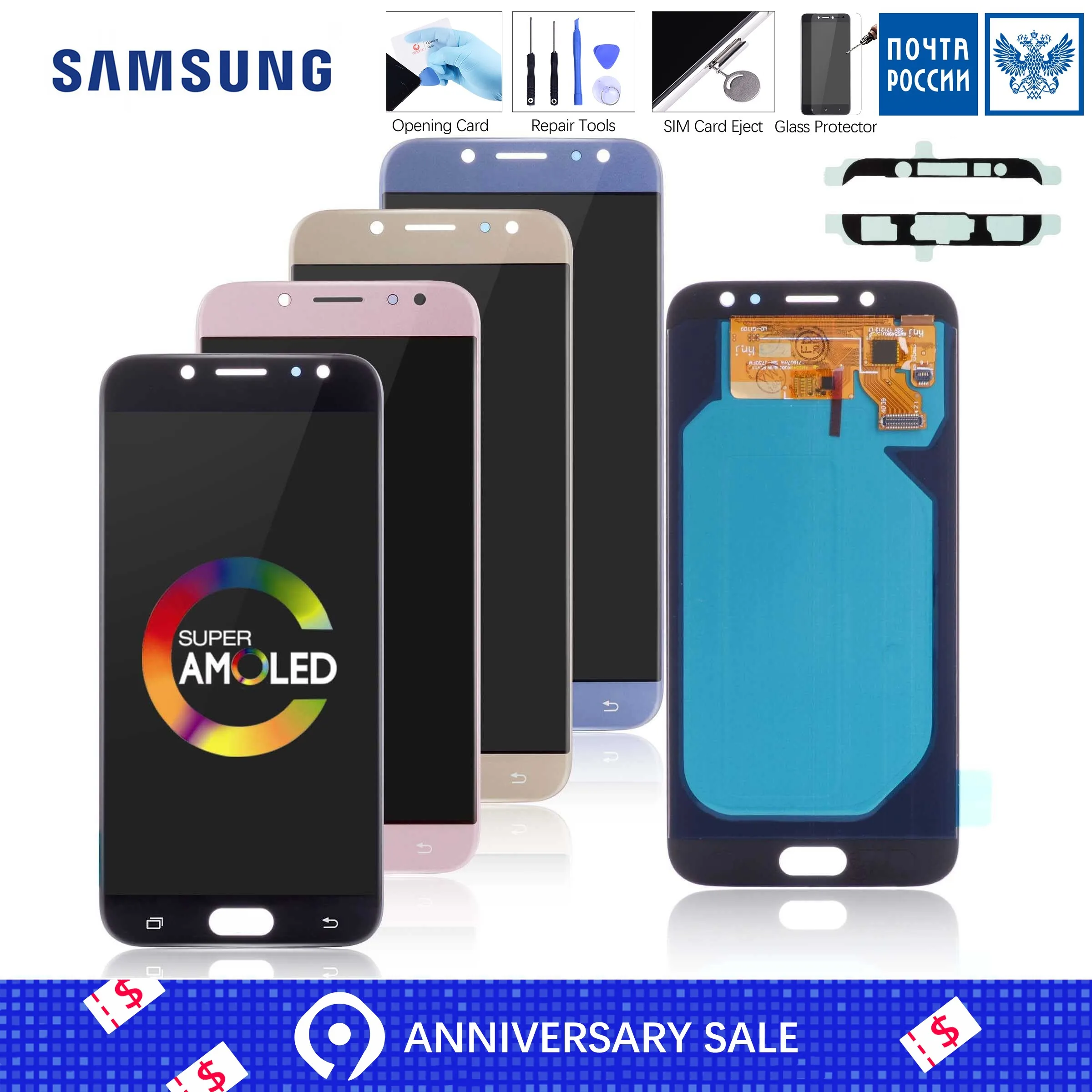 

Original AMOLED LCD for SAMSUNG Galaxy J7 Pro Display Touch Screen J730 J730F For SAMSUNG J7 2017 Display LCD Screen Replacement