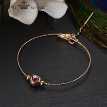 Ювелирный Браслет из натурального рубеллита, 18 К, розовое золото, настоящий женский браслет, светильник, роскошный подарок для женщин, хорошее ювелирное изделие, романтическое