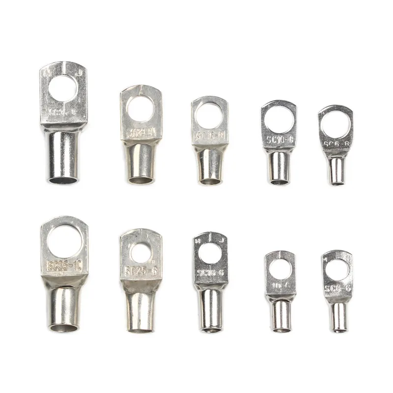 

10PCS SC6-6/8 SC10-6/8/SC16-6 /8 Wire Ring Connectors Copper Tube Lug Bolt Hole Tinned Copper Cable lugs Battery Terminals Set