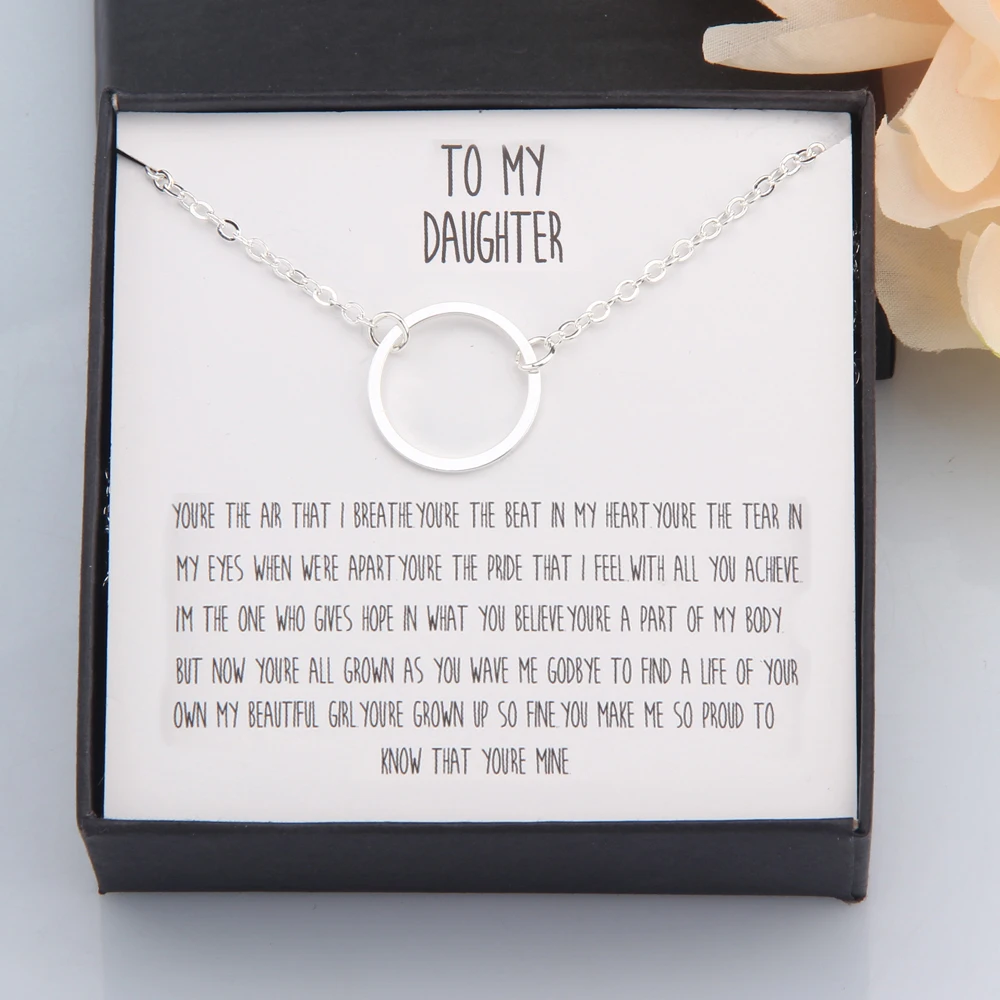 

2019 Necklace Fashion Daughters Jewelry Birthday Gift To My Daughter New Pendant Simple Present Box Packed Creative Gifts