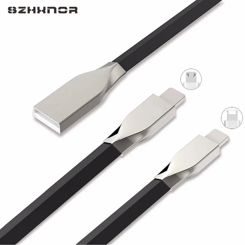 

Zinc Micro USB USB / 8pin Fast Charging Mobile Phone USB for iphone 5 6 6s 7 for Samsung S7 s6 edge Huawei HTC Android Wire