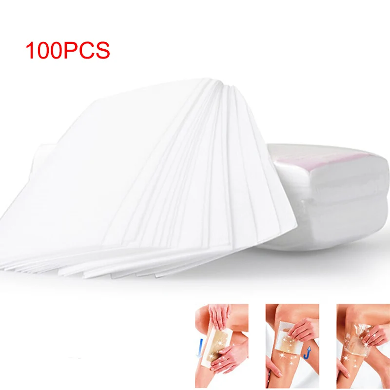 Hot 100 Pcs/Set Depilatory Papers Nonwoven Cloth For Face Neck Arm Leg Body Hair Removal Wax Paper Beauty Tools High Quality SJ6