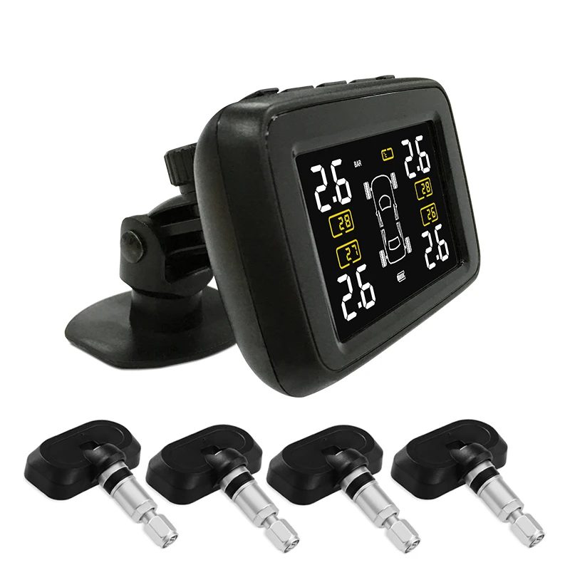 

New U901 Car Auto Truck TPMS Car Wireless Tire Pressure Monitoring System+4 Replaceable Battery Sensors LCD Display
