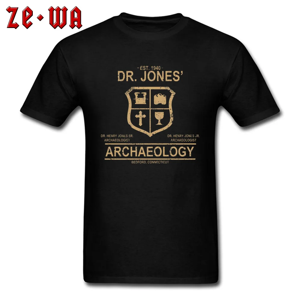 Round Neck Dr. Jones Archaeology 7324 Cotton Fabric Men's T-Shirt Design Short Sleeve T Shirt Hot Sale Street Tops Shirt Dr. Jones Archaeology 7324 black