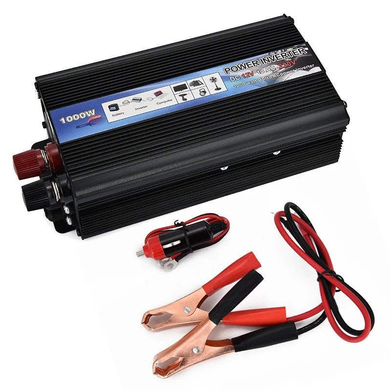 Portable Car Inverter AC 220110V 1000W Car Charger Power Inverter Converter 12 v to 220v Universal Socket Power Inverter (3)