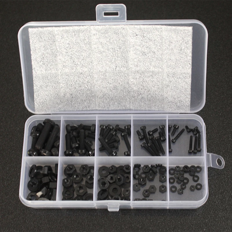 

150pcs M2 M2.5 M3 M4 M5 B Nylon Hex Screw Bolt Nut Standoff Spacer Kit Non-magnetic with Plastic Box