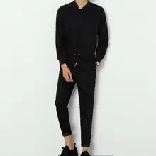 M-4XL, хит, весенние мужские новые модные штаны для ног, повседневный костюм с длинными рукавами, комплект