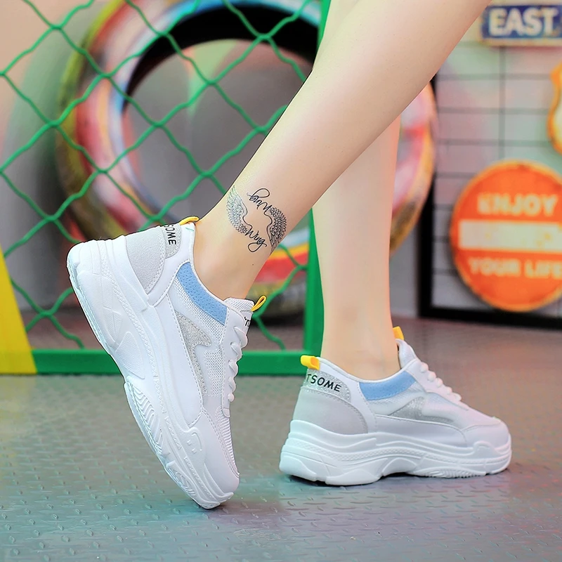 Fashion Sneakers Women Casual Shoes Breathable Flat Platform Ladies Shoes Tennis Lace Up Sport Women Vulcanize Shoes XZ64 (23)
