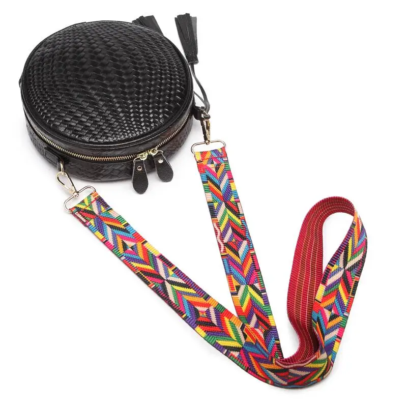 

Square Round Genuine leather Bag Cowhide Handbags Women Summer Leather Messenger Bags Ladies Woven Beach Circle Bohemia Handbag