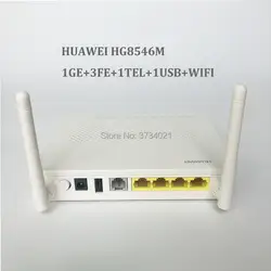 99% новый оригинальный HW HG8546M GPON ONU 1GE + 3FE + голос + wifi + USB английская прошивка с вилкой питания, HG8546M Телеком сетевое оборудование