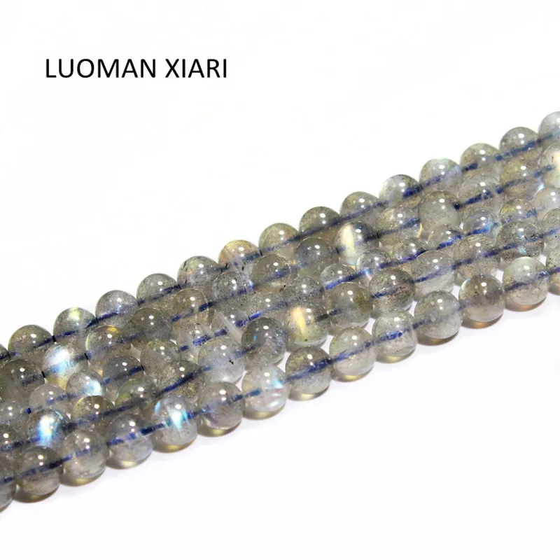 

LUOMAN XIARI Round Natural Labradorite Moonstone Stone Beads For Jewelry Making DIY Bracelet Material 4/6/7/ mm Strand 15''