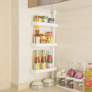 

White Gap Storage Shelf For Kitchen Storage Skating Movable Plastic Bathroom Shelf Save Space 3 layers High Quality