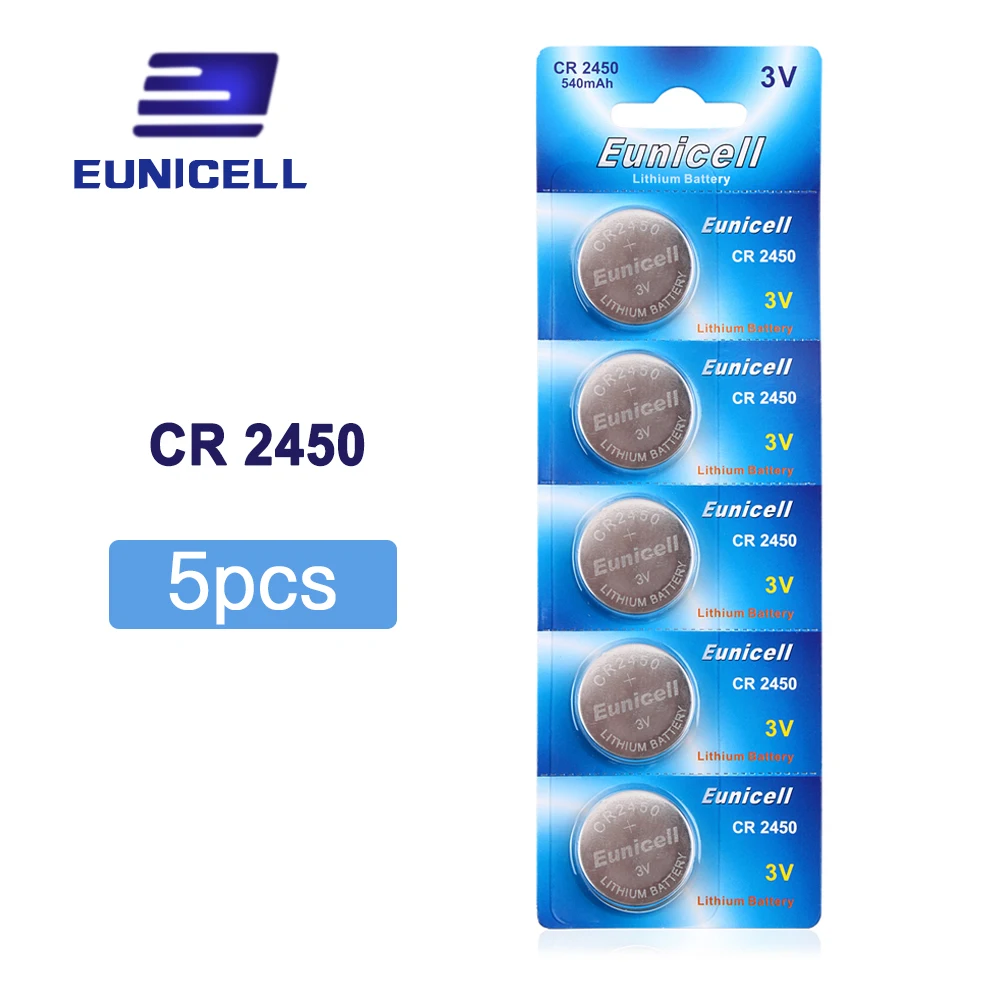 

5pcs/Lot=1pack CR2450 2450 ECR2450 KCR2450 5029LC LM2450 Button Cell lithium Battery ,Coin Battery for Watch, Free Shipping