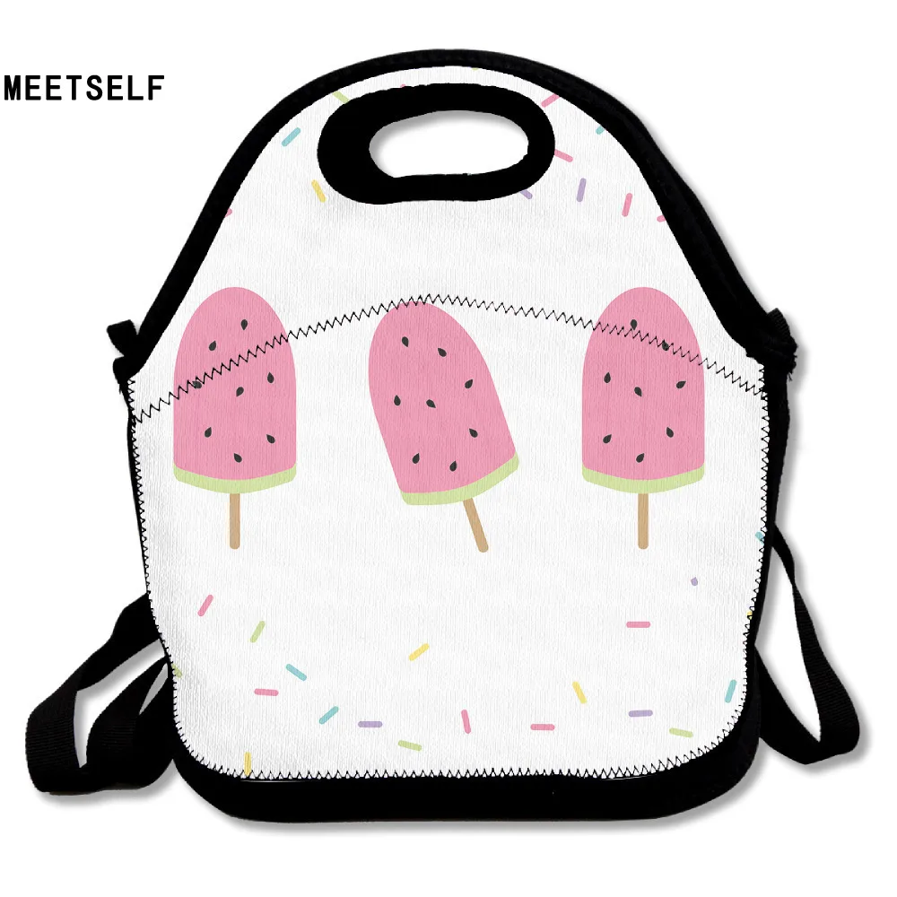 SAMCUSTOM 3D Print Watermelon Ice Cream Lunch Bags Insulated Waterproof