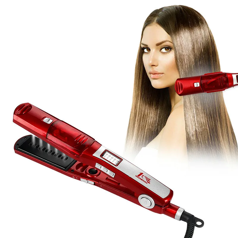 

Multi-function steam spray hair straightener LED digital display wet and dry hair styling tools Free Shipping