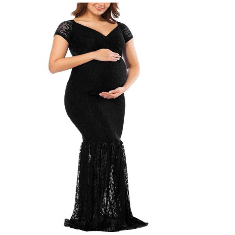 2018 Mermaid Maternity Dresses Photography Props Sexy Lace Maxi Maternity Gown For Photo Shoots Women Pregnancy Dress Clothes (32)