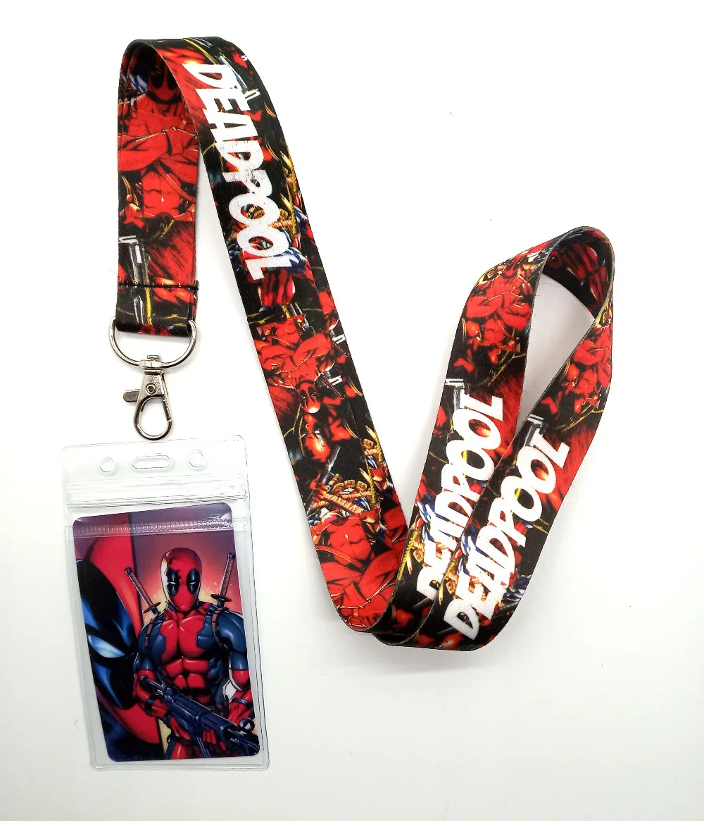 

1pcs Deadpool Neck Strap Lanyards Card Holders Bank Neck Strap Card Bus ID Holders Rope Key Chain Gift NN25