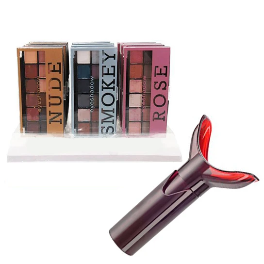 3 Set of Rose Nude and Smokey Eyeshadow Comes with Lip Plum Plumper