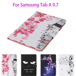 Чехол для Samsung Galaxy Tab 9.7 T550 T551 T555 чехол Ultra Slim Smart Cover Stand Планшеты моды окрашенные флип кожа принципиально