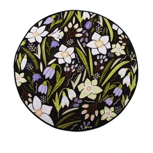 CIGI круглый ковер нейлон долговечные коврики цветы напольный коврик с принтом спальня гостиная кухня Противоскользящие коврики моющиеся