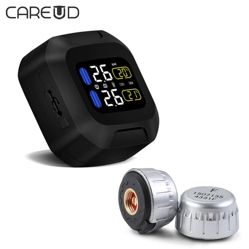 CAREUD M3 Wireless Motorcycle TPMS Tire Pressure Monitoring System Motor Tyre Aotu Alarm 2 External Sensor Moto Tools CAREUD M3 Wireless Motorcycle TPMS Tire Pressure Monitoring System Motor Tyre Aotu Alarm 2 External Sensor Moto Tools
