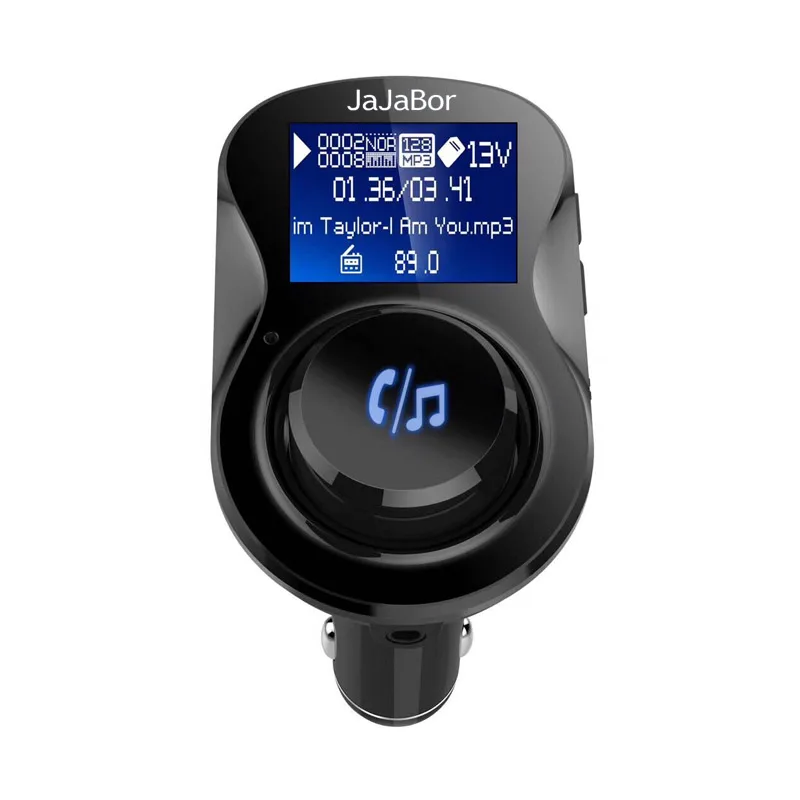 Jajabor Bluetooth автомобильный комплект Hands Free беспроводной fm-передатчик Автомобильный MP3-плеер с двойной зарядное устройство usb Поддержка TF карты/U диск