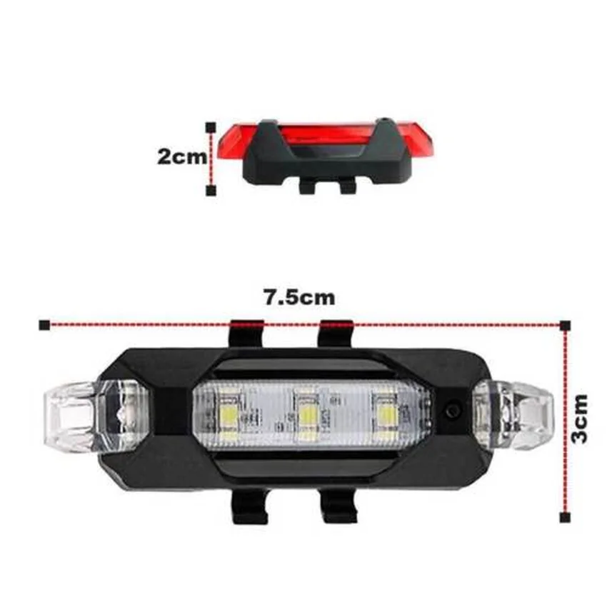 Велосипед свет, светодиодные задние фонари безопасность заднего хвоста Предупреждение Велоспорт Портативный светильник, USB Стиль Перезаряжаемые или Батарея Стиль