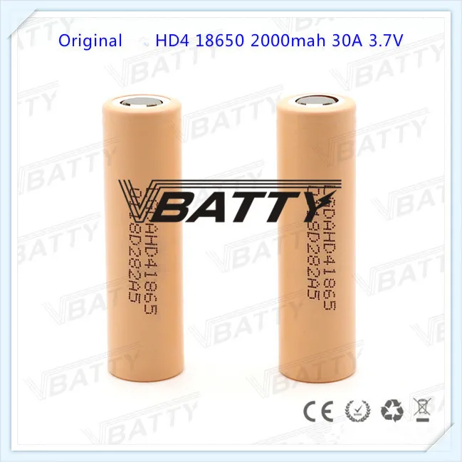 

Authentic for LG HD4 30A rechargeable battery 3.7v 2000mah 18650 batteries flat top (1pc)