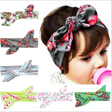 

2016 New 12pcs/lot Baby Grils Rabbit Knot Headband Kids Infant Turban Knotted Tie Christmas Hair Accessories Children Headwear