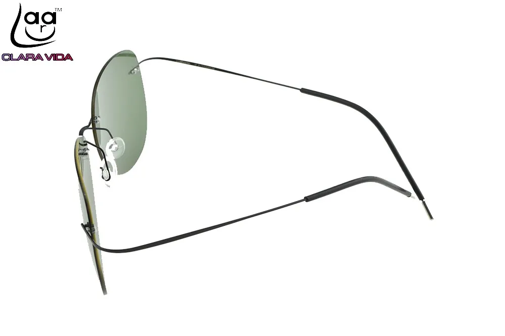 CLARA VIDA брендовые оригинальные B-titanium ультралегкие солнцезащитные очки без оправы поляризованные Nv водительское зеркало мужские