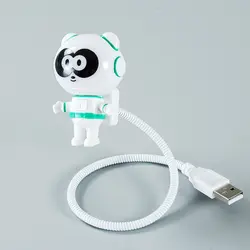 Панда форма для ноутбука стол гибкие лампы Ночник мультфильм USB Powered мини прекрасный светодиодный астронавт подарок